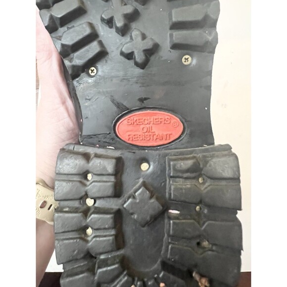 RARE VTG Skechers Chunky Platform Combat Leather Boots 8.5 90s Y2K Black Women - Picture 6 of 7